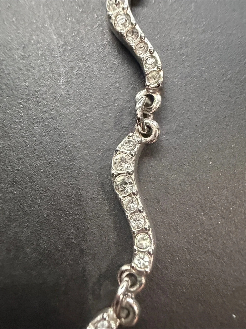 Swarovski Silver Wavy Crystal Choker Necklace